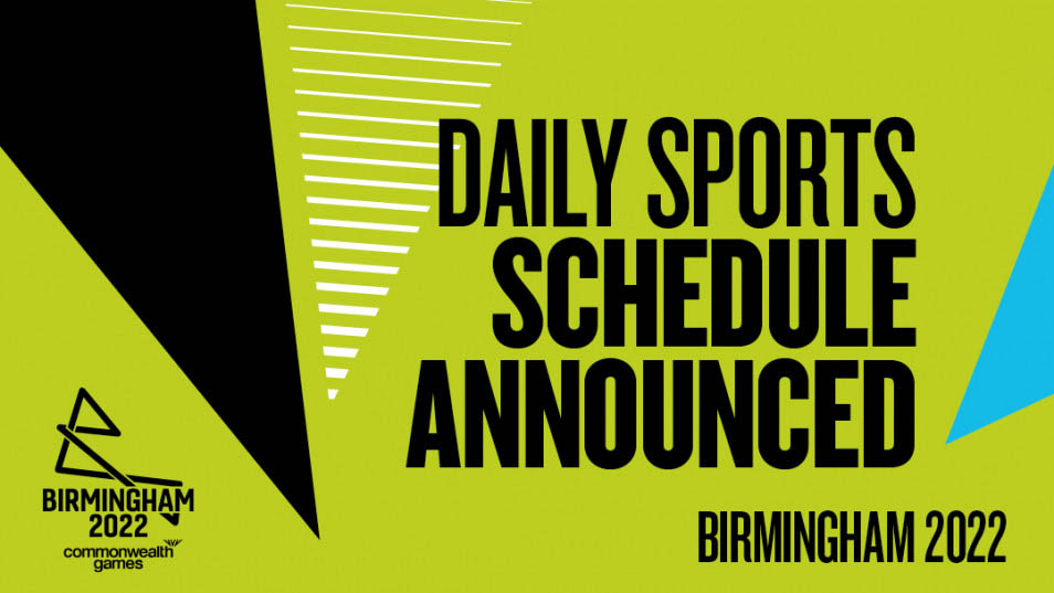 Graphic with text saying 'daily sports schedule announced'
